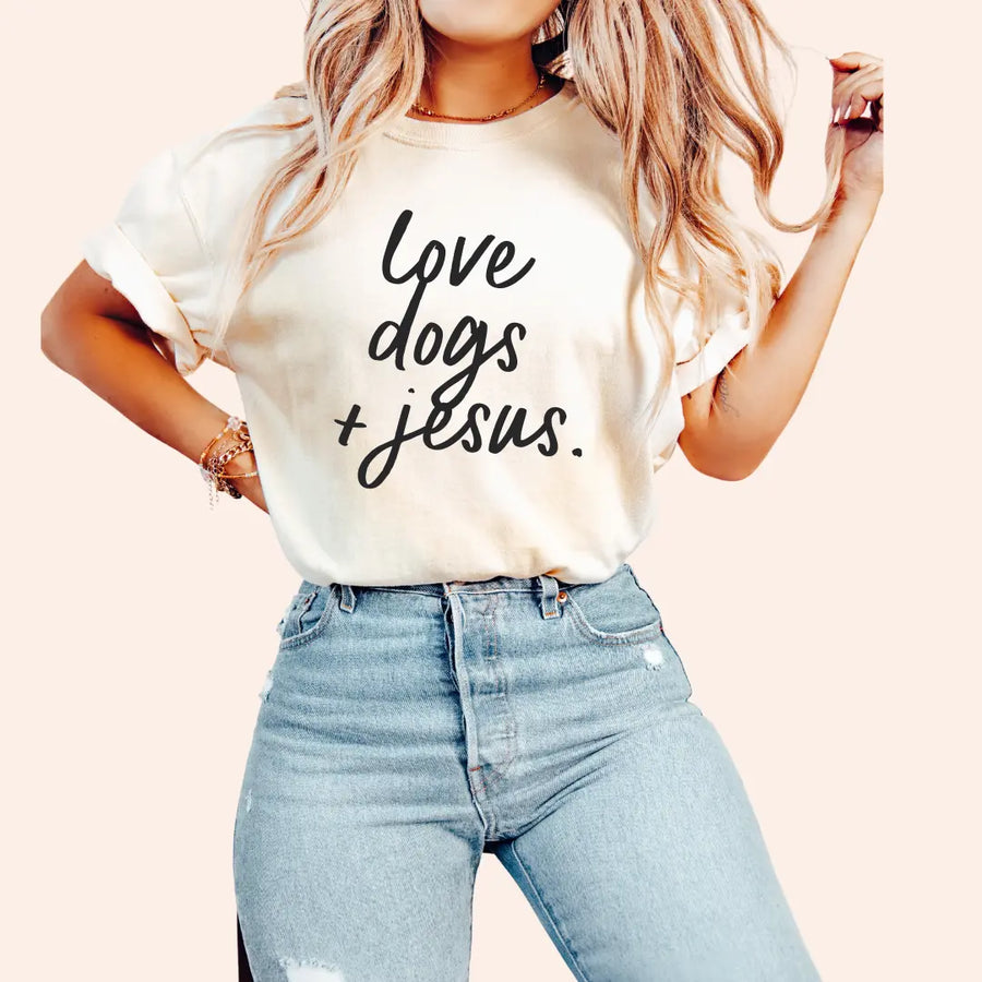 Love Dogs & Jesus Tee NEW Saved by Grace Co.