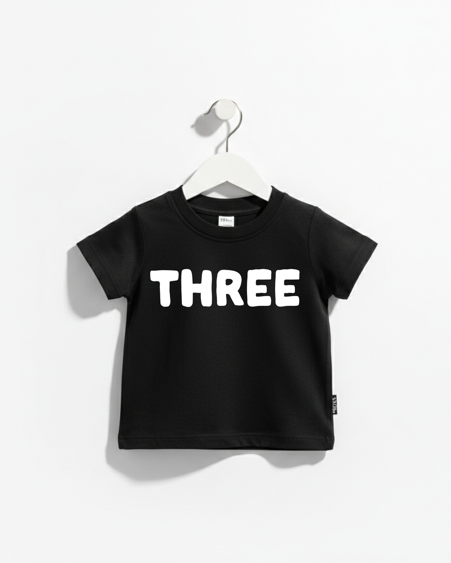 THREE - Birthday Kids Tee SBG Co.