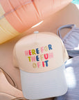 Here for the Fun of it - Baby Blue Corduroy Trucker Hat - PREORDER