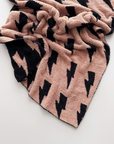 Lightning Bolt Fuzzy Blanket | Mocha