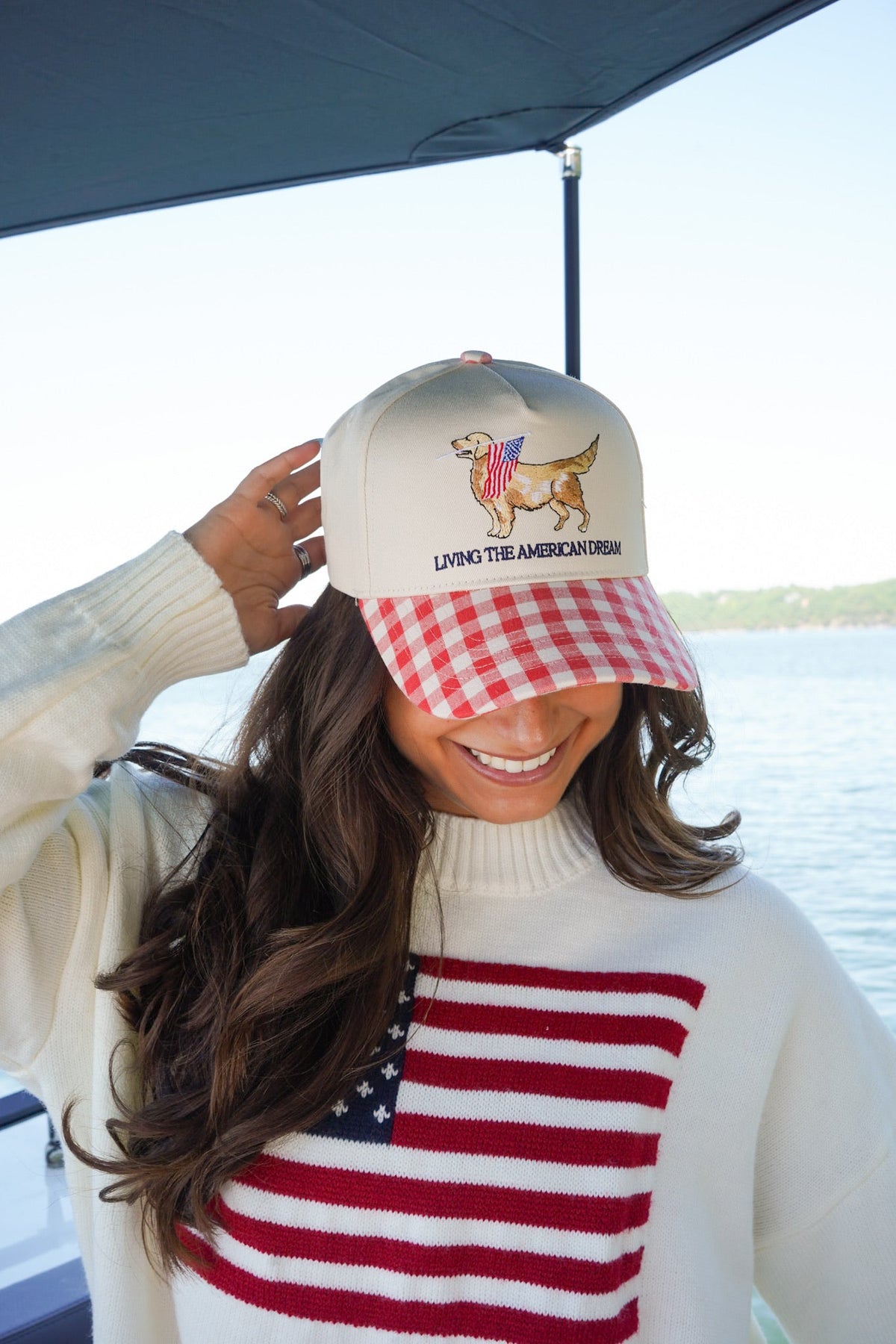Living The American Dream - Red Gingham Hat KenzKustomz