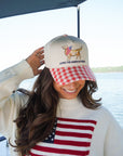 Living The American Dream - Red Gingham Hat KenzKustomz