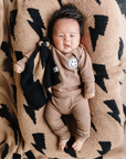 Lightning Bolt Fuzzy Blanket | Mocha