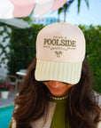 Palms & Poolside - Green Stripe Trucker Hat - PREORDER