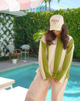 Palms & Poolside - Green Stripe Trucker Hat - PREORDER