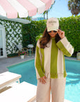 Palms & Poolside - Green Stripe Trucker Hat - PREORDER