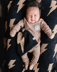 Lightning Bolt Fuzzy Blanket | Mocha