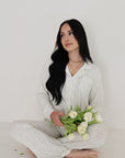 Women's Bamboo Button Up Lounge Set | Dainty Vines