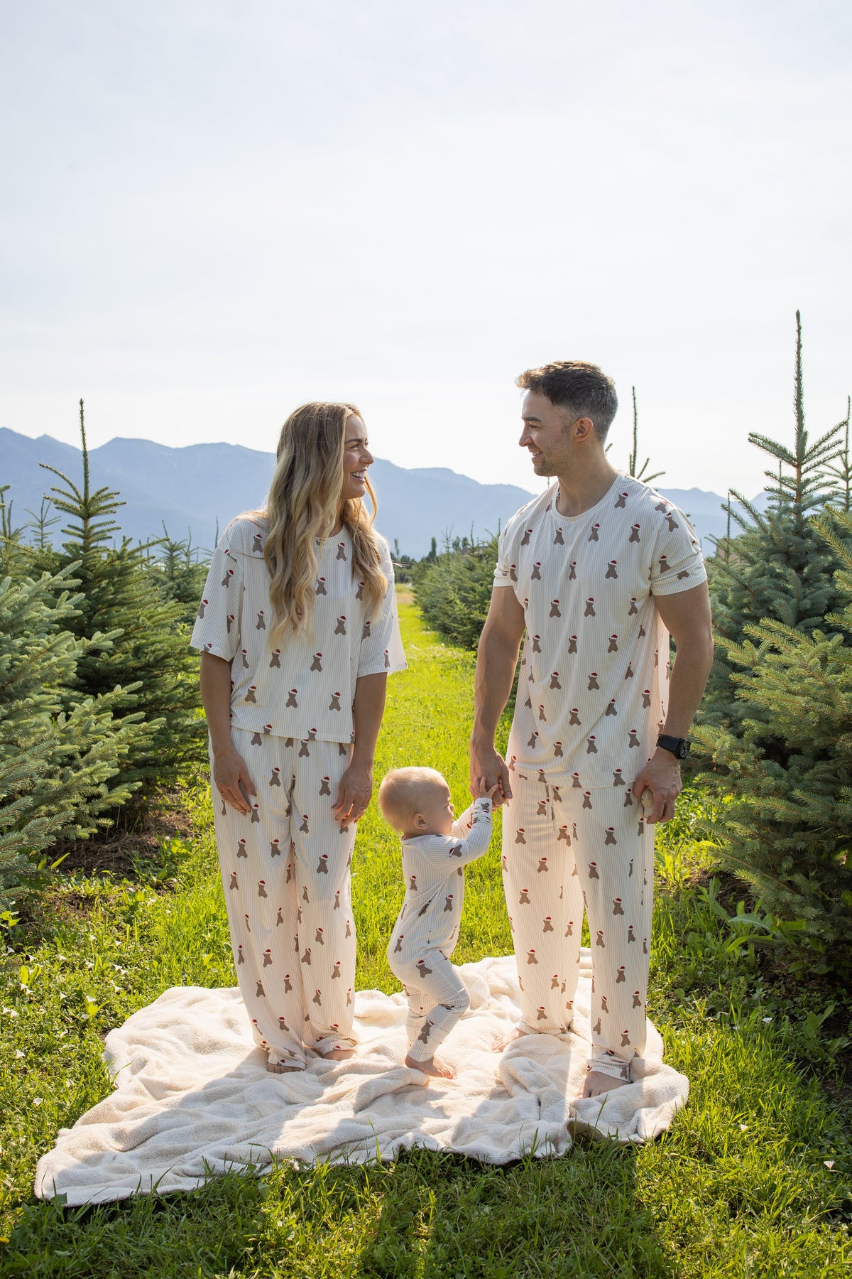 Men's Short Sleeve Pajamas | Santa Teddy forever french baby