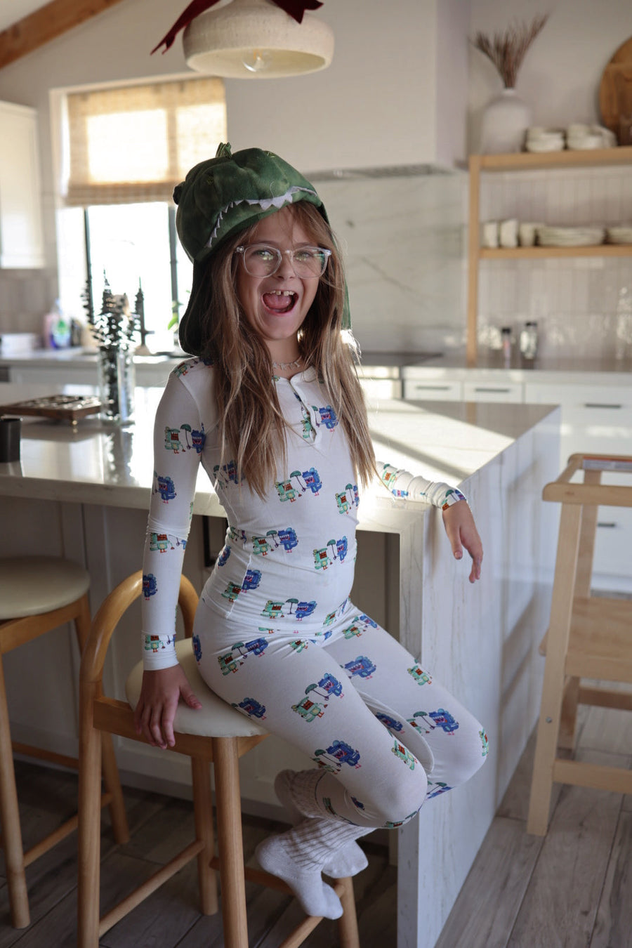 Bamboo Two Piece Pajamas | Charli's Monsters forever french baby