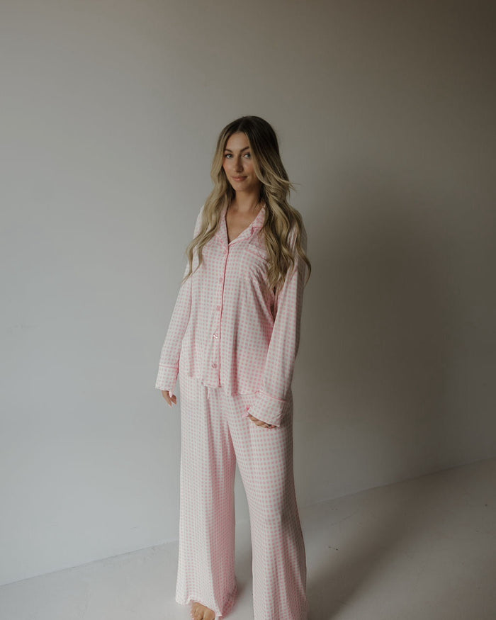 Women's Bamboo Button Up Lounge Set | Giselle forever french baby