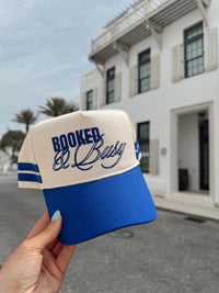 Booked and Busy - Royal Blue Vintage Trucker Hat KenzKustomz