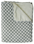 Light Green Checkered Bamboo Fleece Quilt