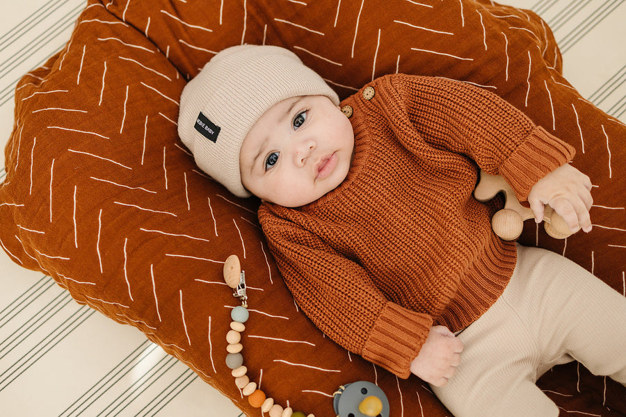 Oatmeal Mebie Baby Beanie Mebie Baby