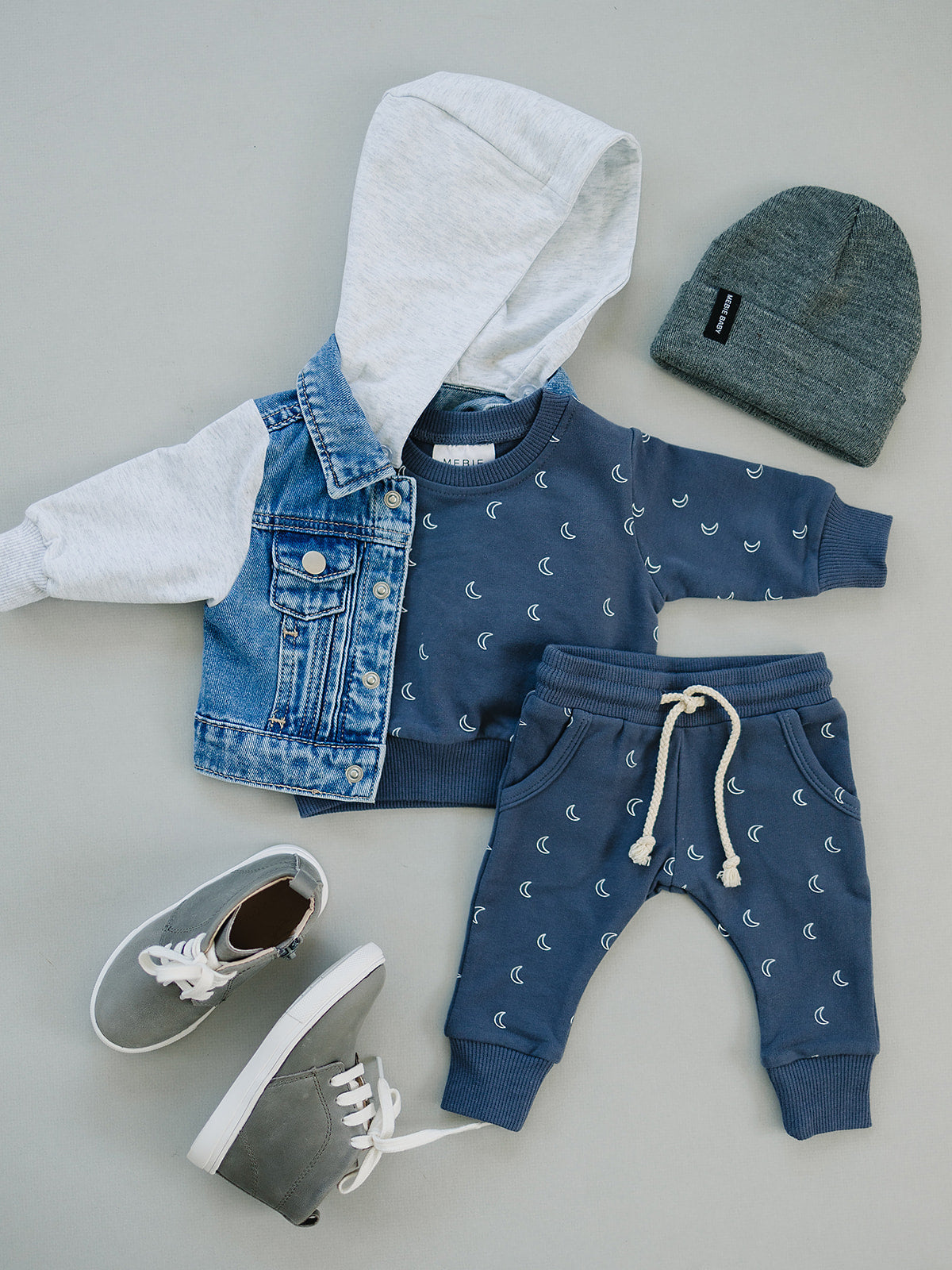 Mebie Baby Hooded Jean Jacket  on