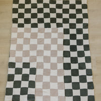 Taupe Checkered Plush Blanket