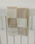 Taupe Checkered Plush Blanket