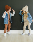 Mebie Baby Hooded Jean Jacket  on