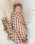 Gingham Muslin Swaddle Blanket