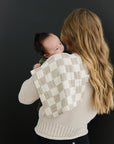 Taupe Checkered Burp Cloth