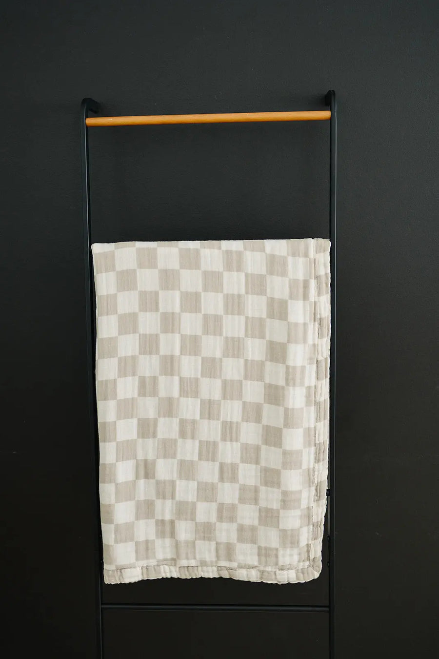 Taupe Checkered Muslin Quilt Mebie Baby