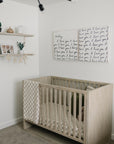 Taupe Checkered Muslin Crib Sheet