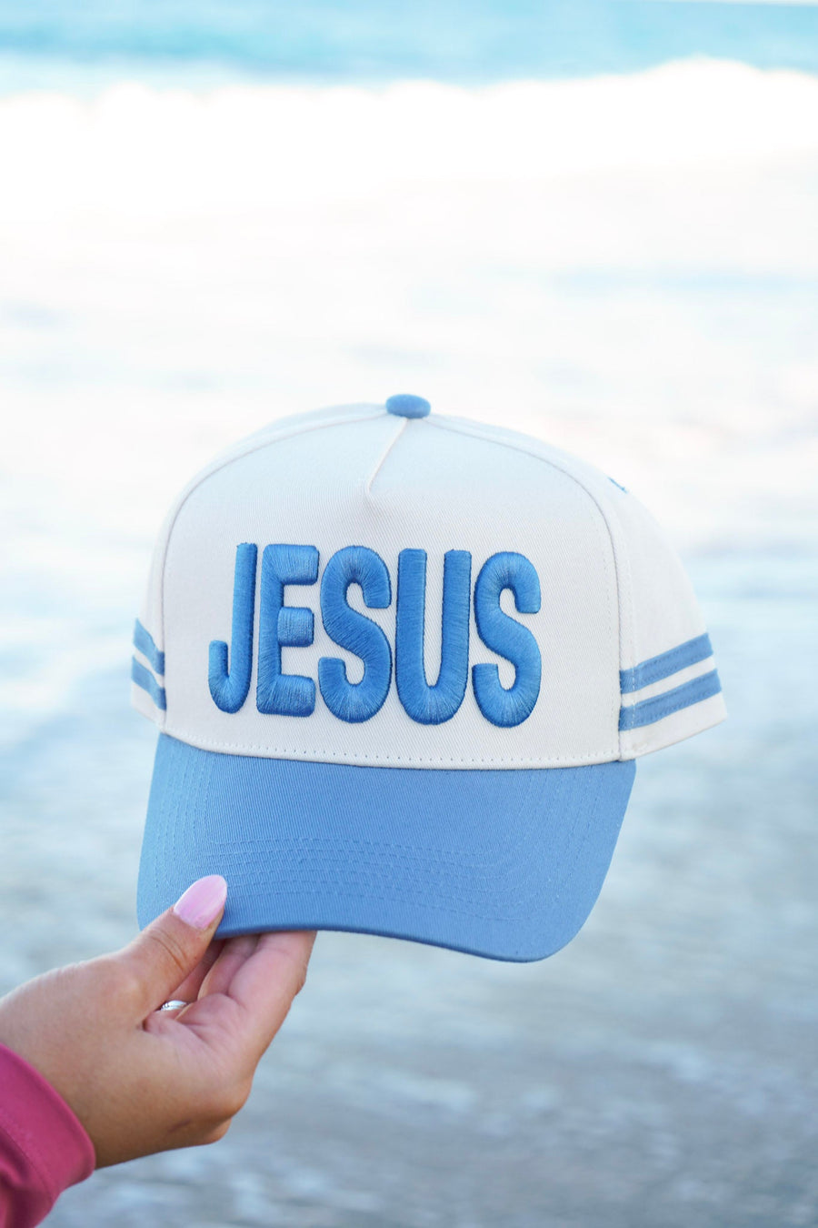 Jesus - Blue Vintage Trucker Hat KenzKustomz