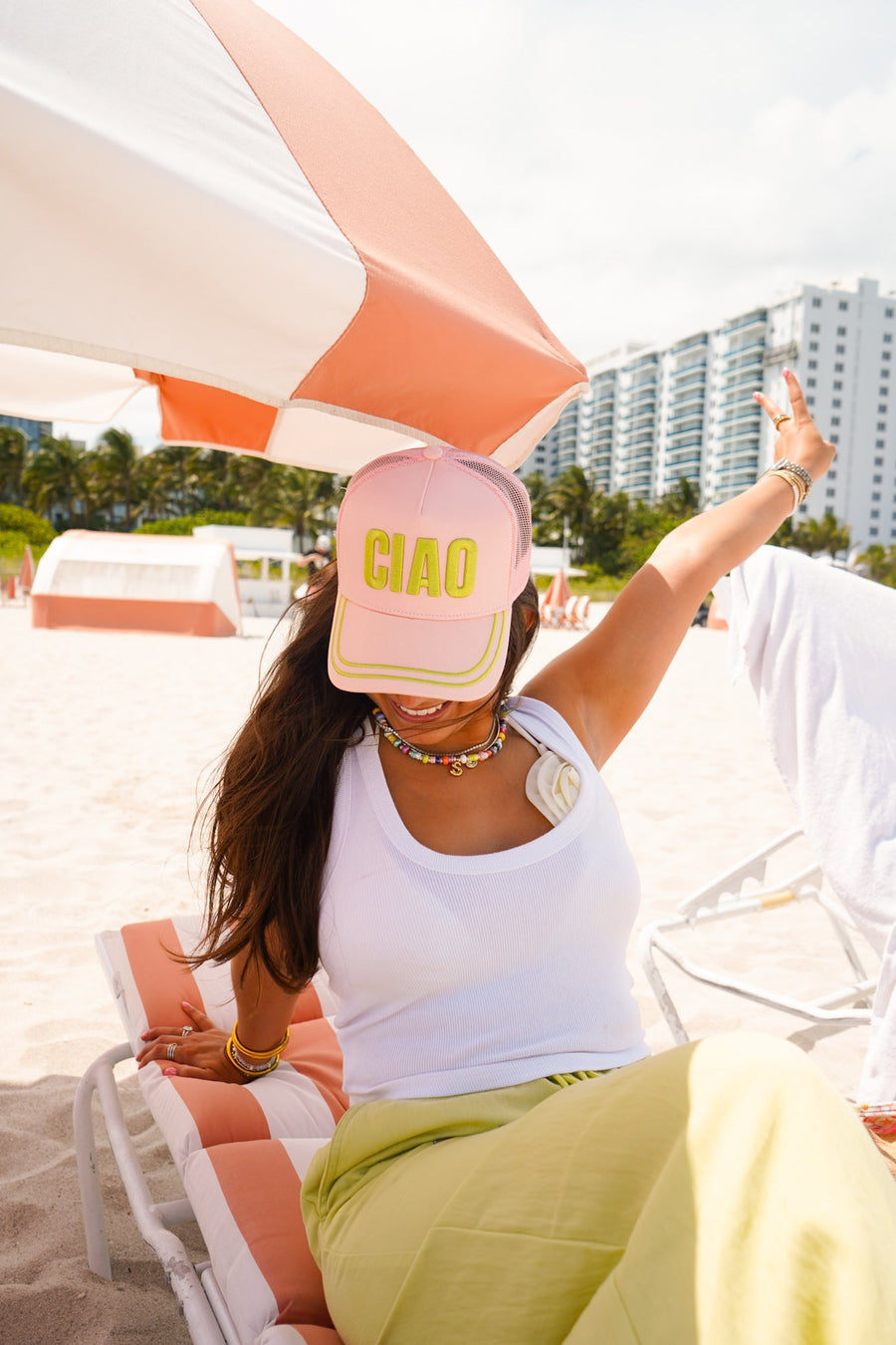 Ciao - Pink Canvas Trucker Hat KenzKustomz