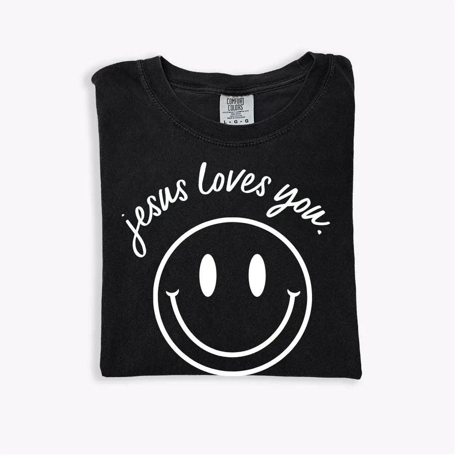 Jesus Loves You Smiley Tee Saved by Grace Co.
