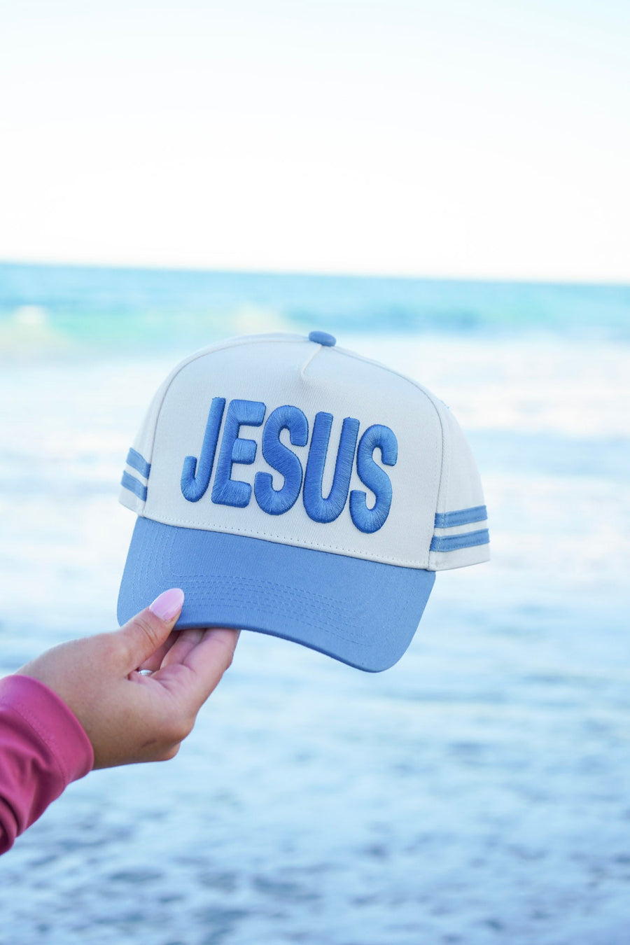 Jesus - Blue Vintage Trucker Hat KenzKustomz