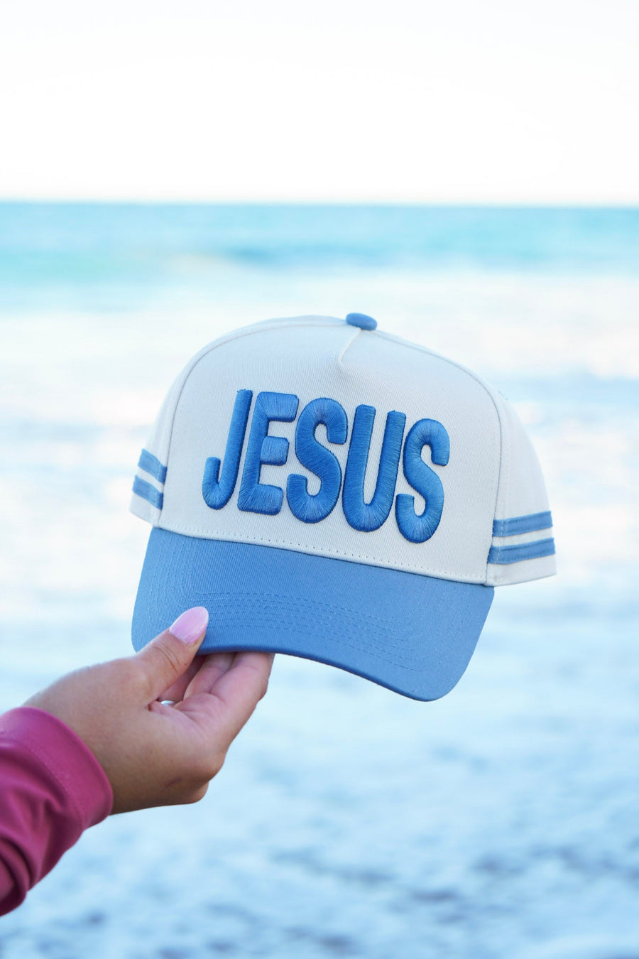 Jesus - Blue Vintage Trucker Hat KenzKustomz
