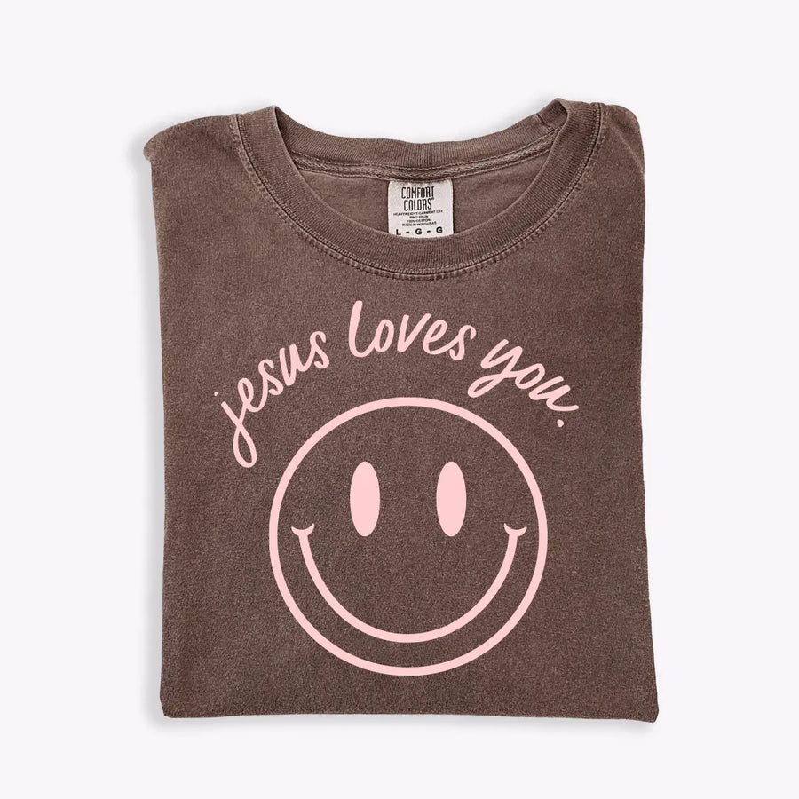 Jesus Loves You Smiley Tee Saved by Grace Co.