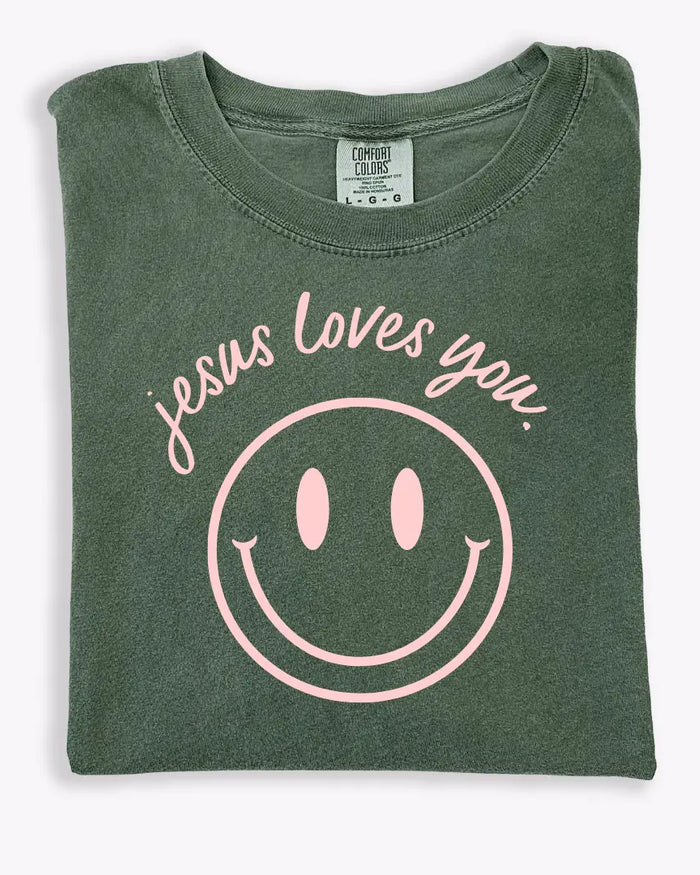Jesus Loves You Smiley Tee Saved by Grace Co.