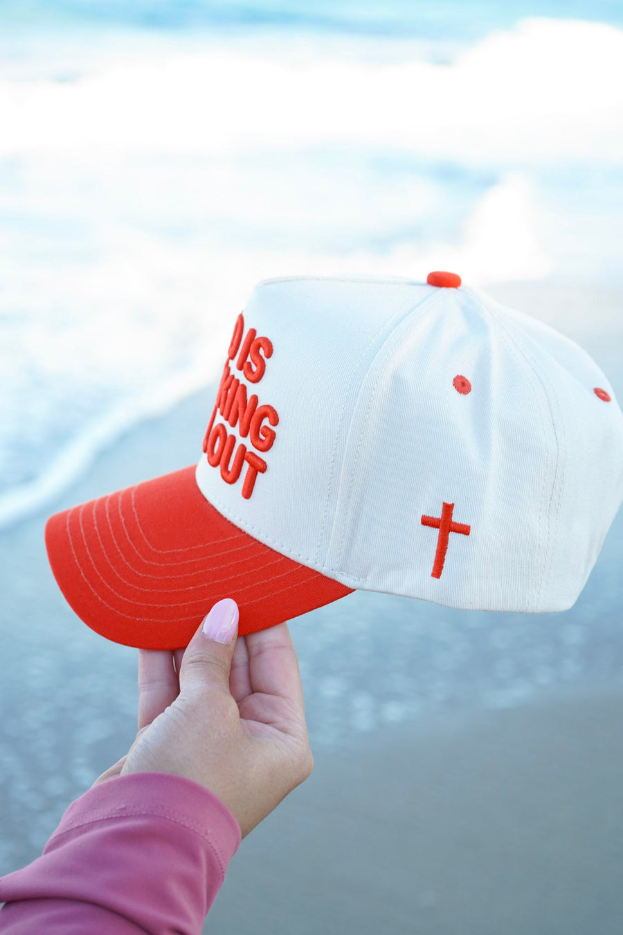 God Is Working It All Out - Red Trucker Hat KenzKustomz