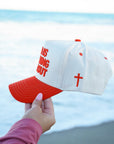God Is Working It All Out - Red Trucker Hat