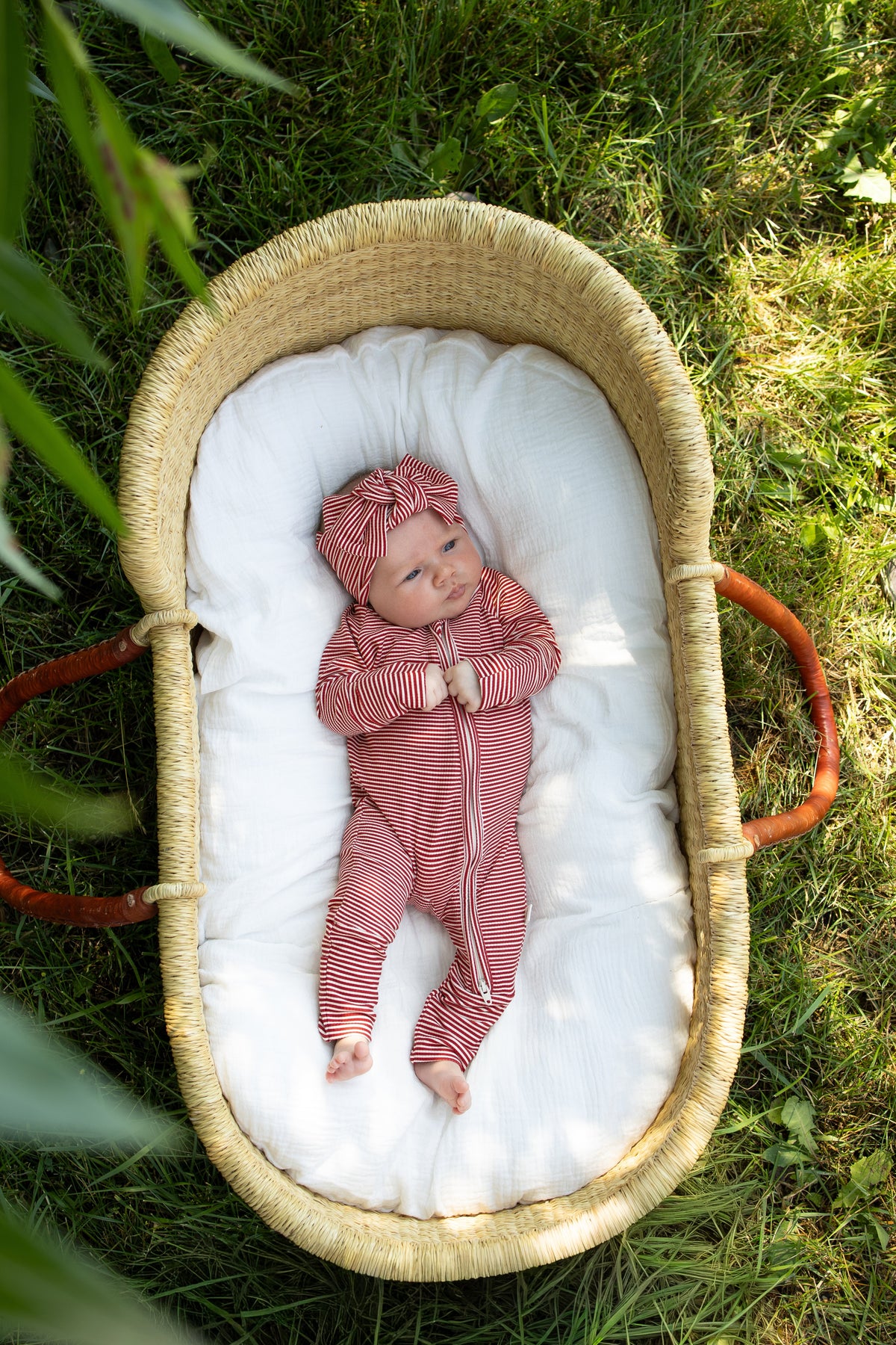 Bamboo Zip Pajamas | Peppermint Stripe Ribbed forever french baby