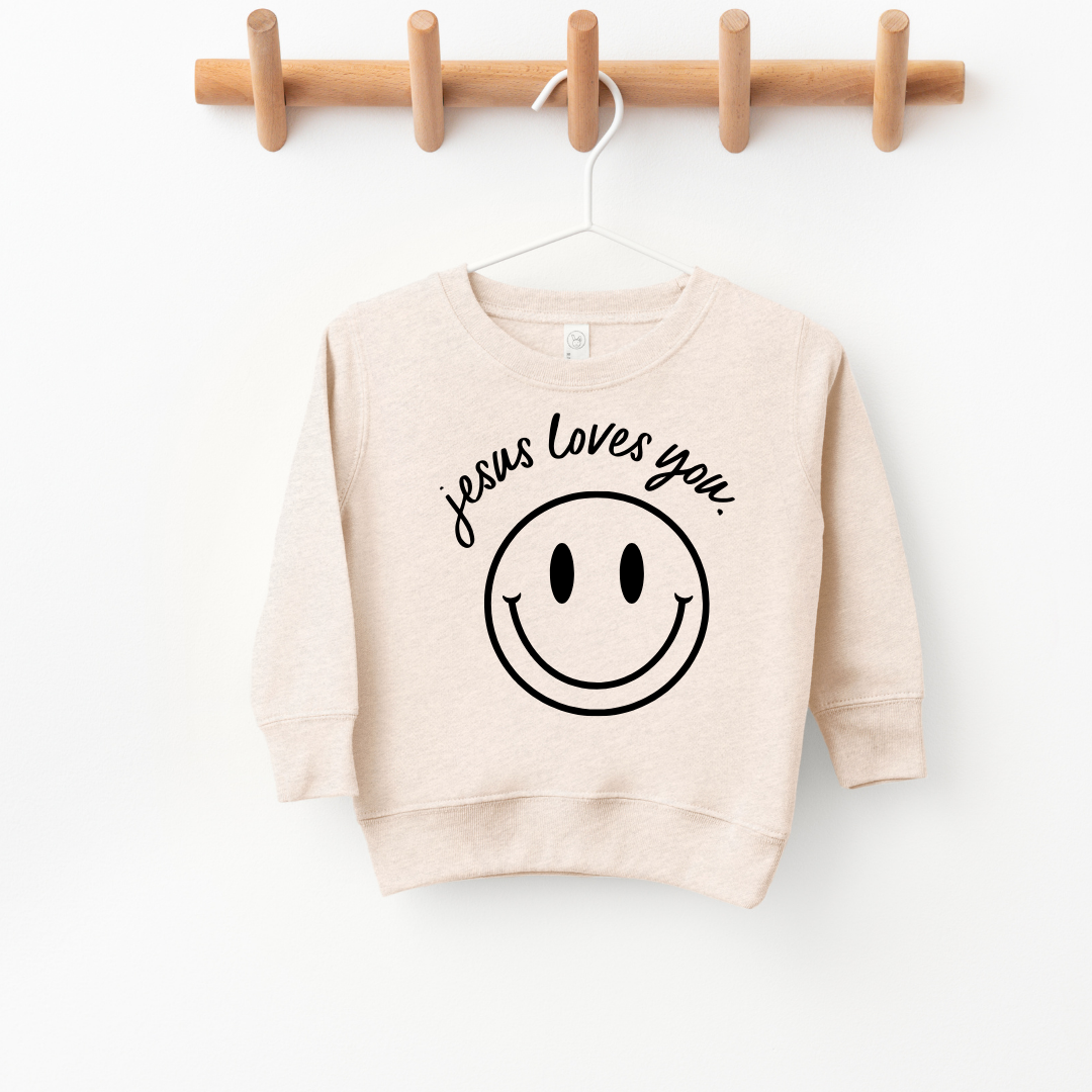 Jesus Loves You Smiley Toddler Pullover