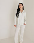 Women's Bamboo Button Up Lounge Set | Dainty Vines