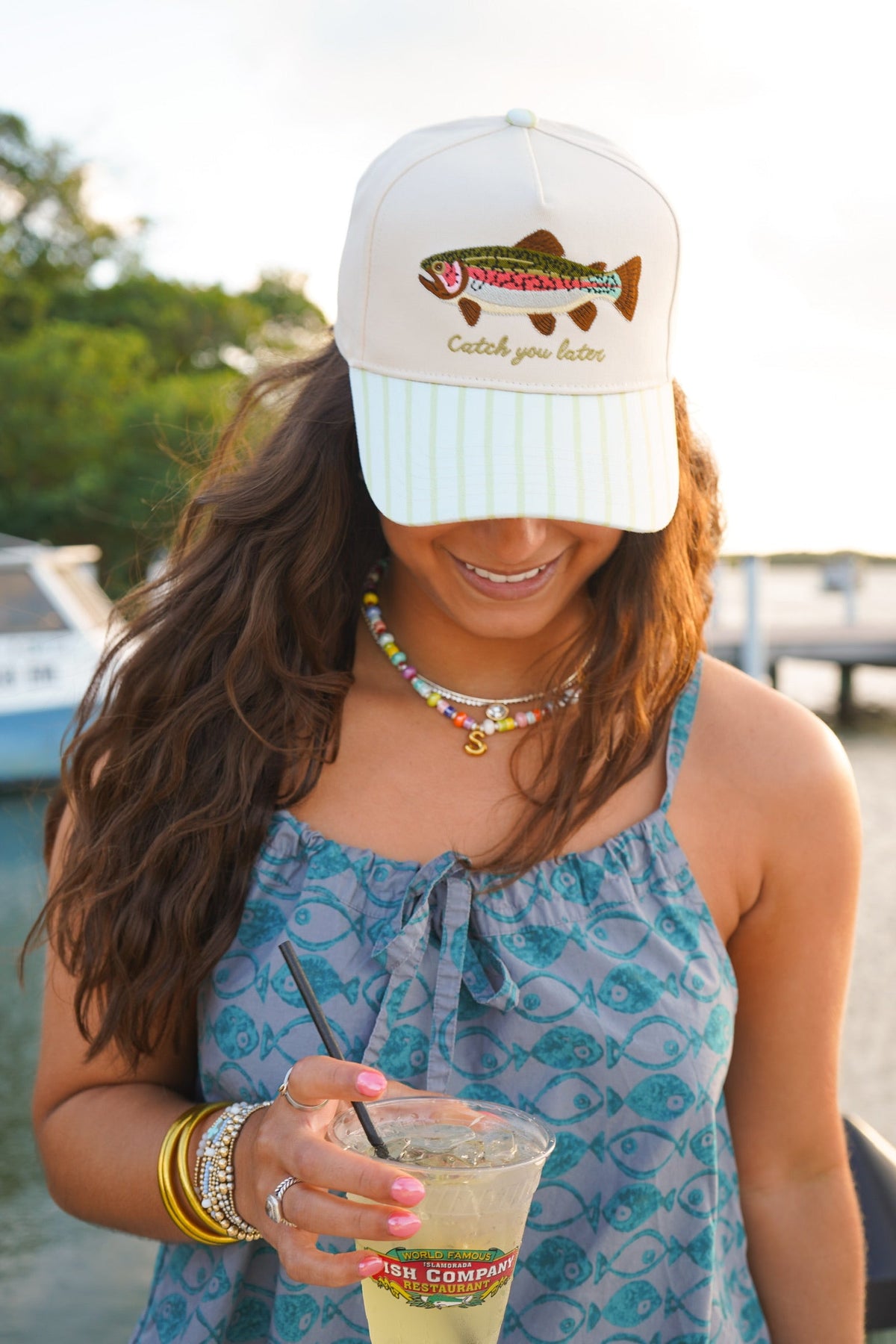 Catch You Later - Green Stripe Hat KenzKustomz
