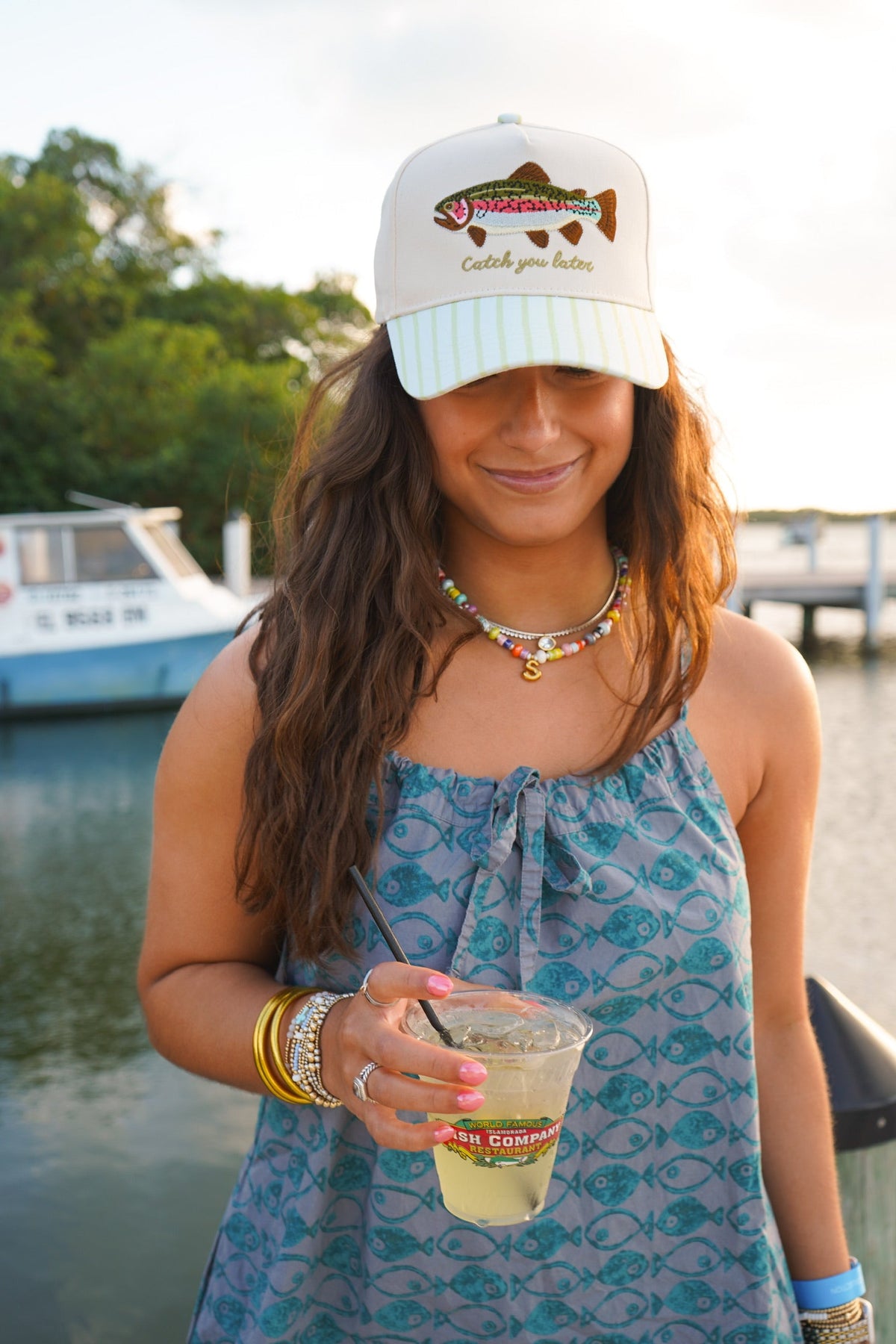 Catch You Later - Green Stripe Hat KenzKustomz
