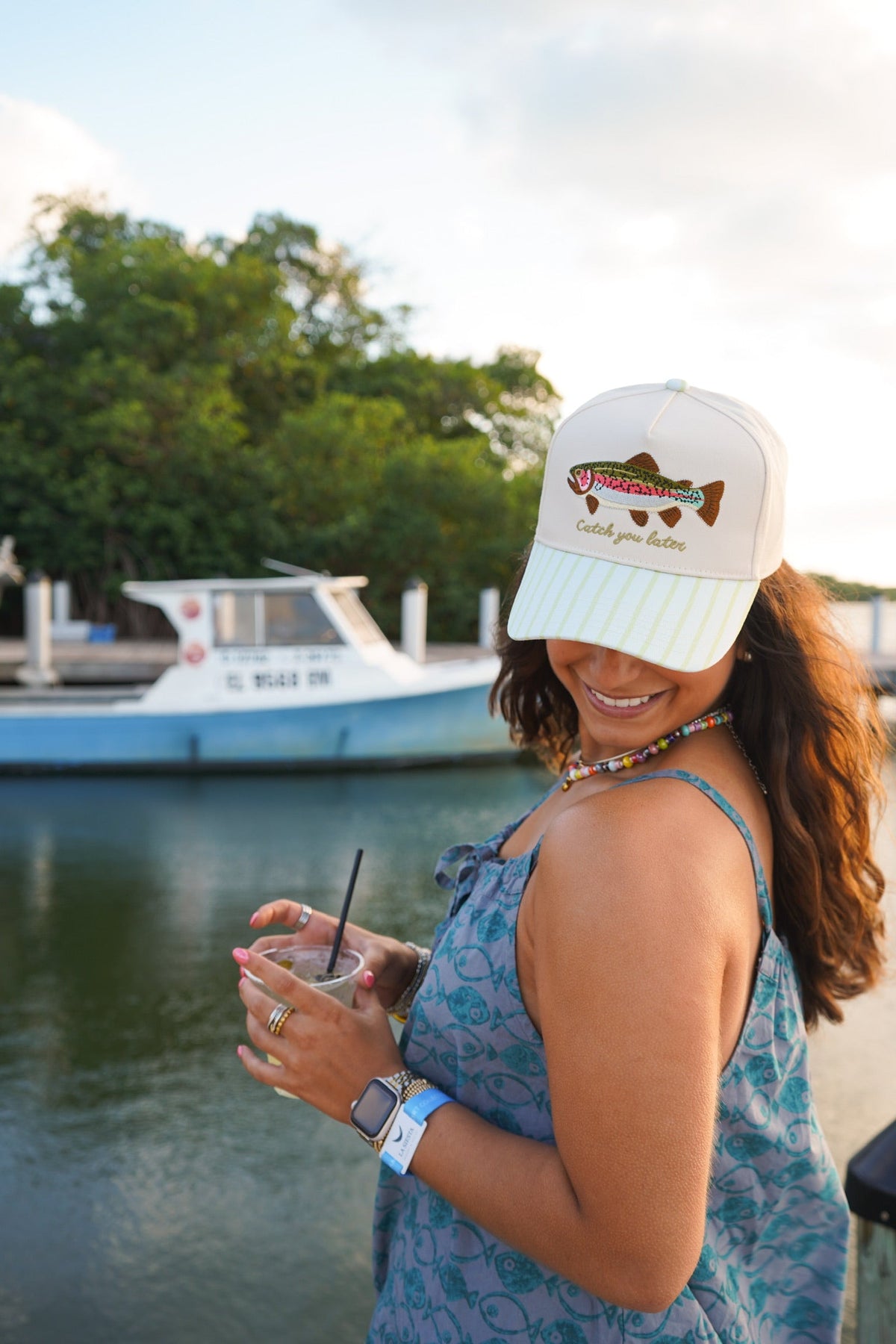Catch You Later - Green Stripe Hat KenzKustomz