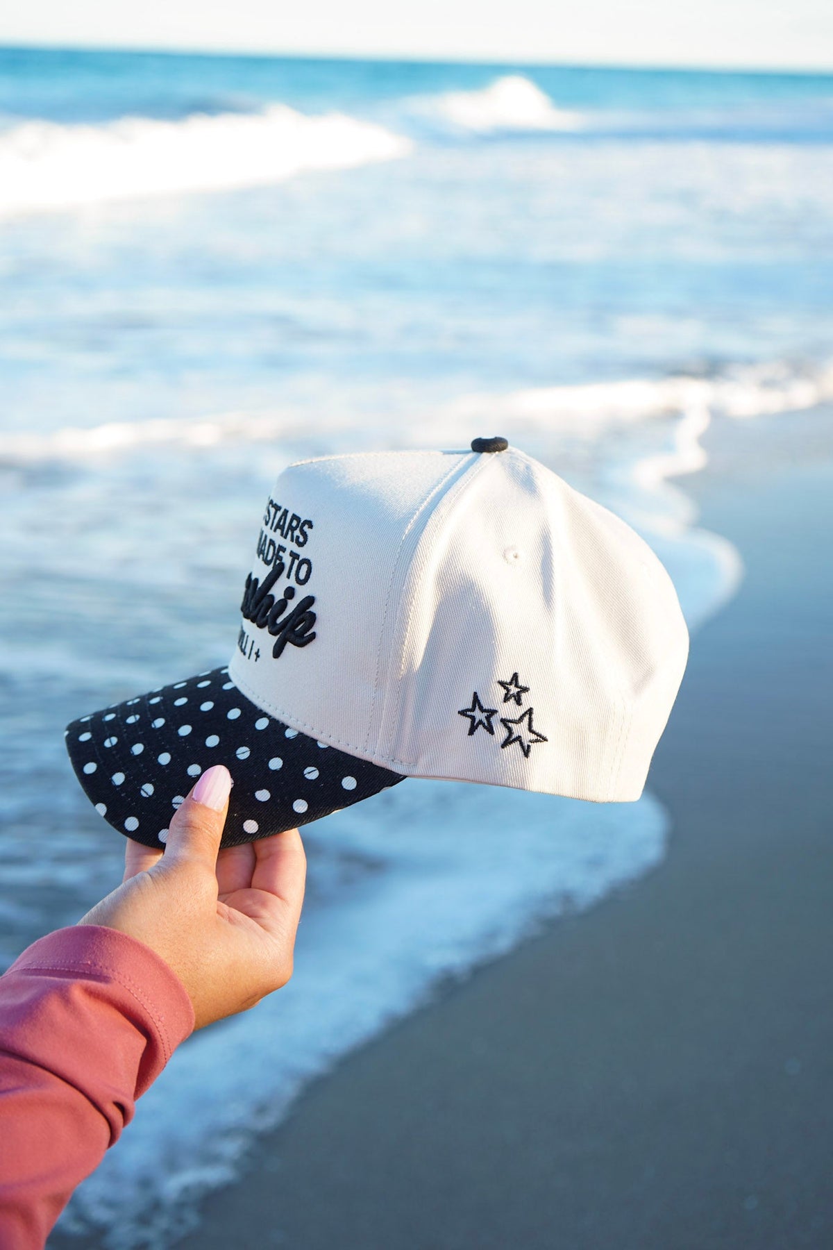 Stars Were Made to Worship - Black Polka Dot Trucker Hat KenzKustomz