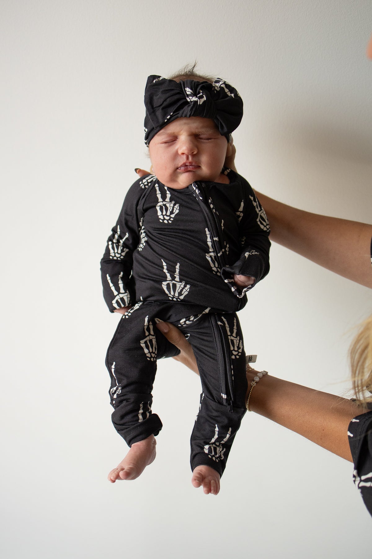PRE- ORDER ships October 9th |Bamboo Zip Pajamas | Midnight Skelly forever french baby