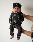 PRE- ORDER ships October 9th |Bamboo Zip Pajamas | Midnight Skelly forever french baby