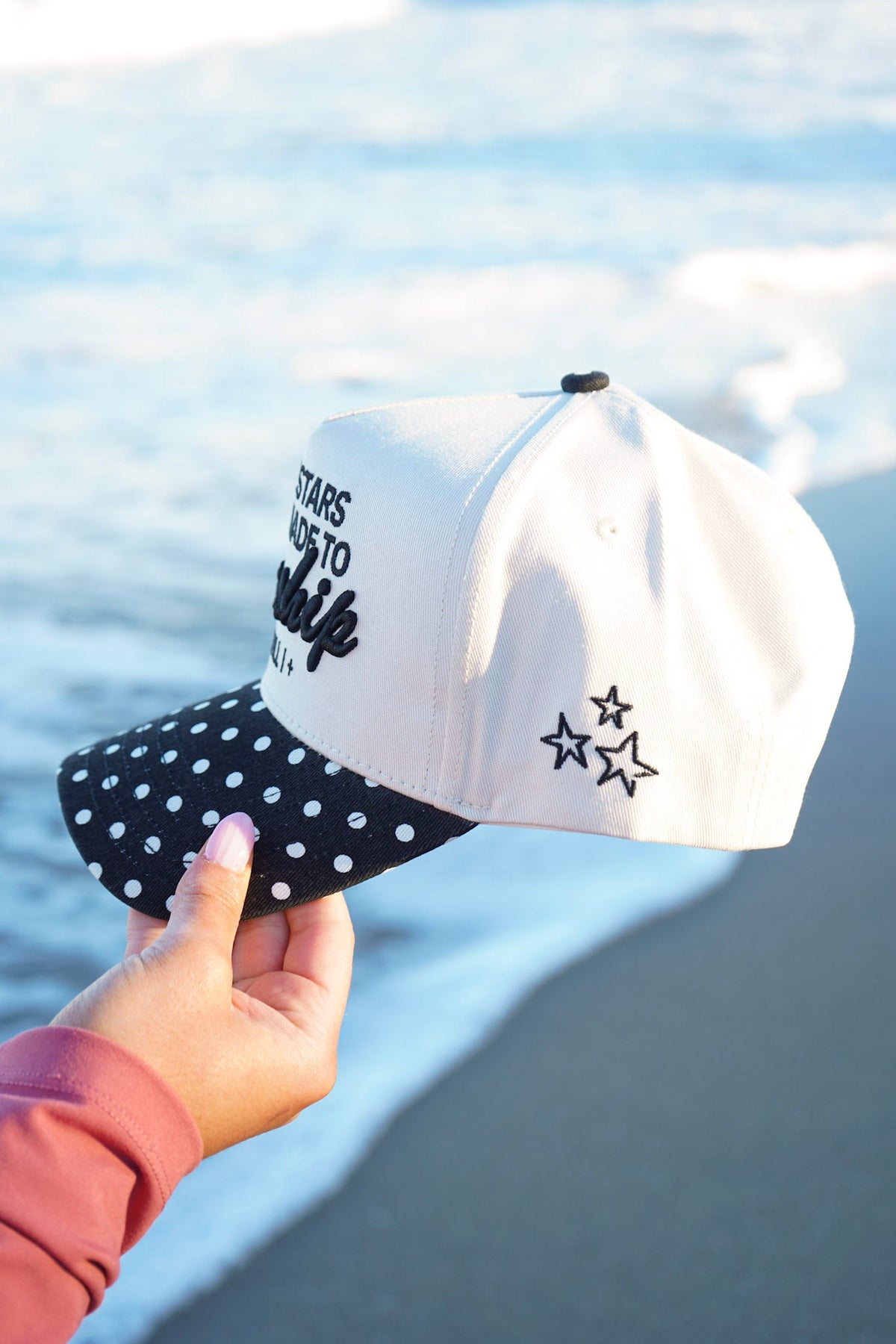 Stars Were Made to Worship - Black Polka Dot Trucker Hat KenzKustomz