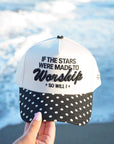 Stars Were Made to Worship - Black Polka Dot Trucker Hat KenzKustomz