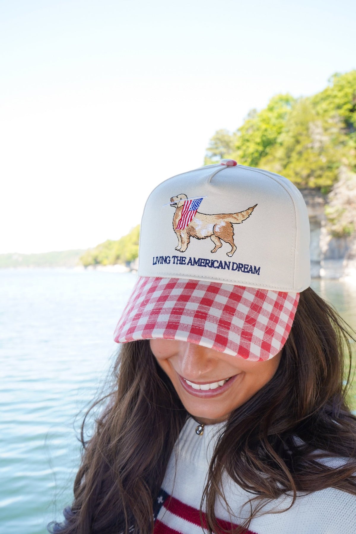 Living The American Dream - Red Gingham Hat KenzKustomz