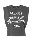 Loves Jesus + America, Too Muscle Tank