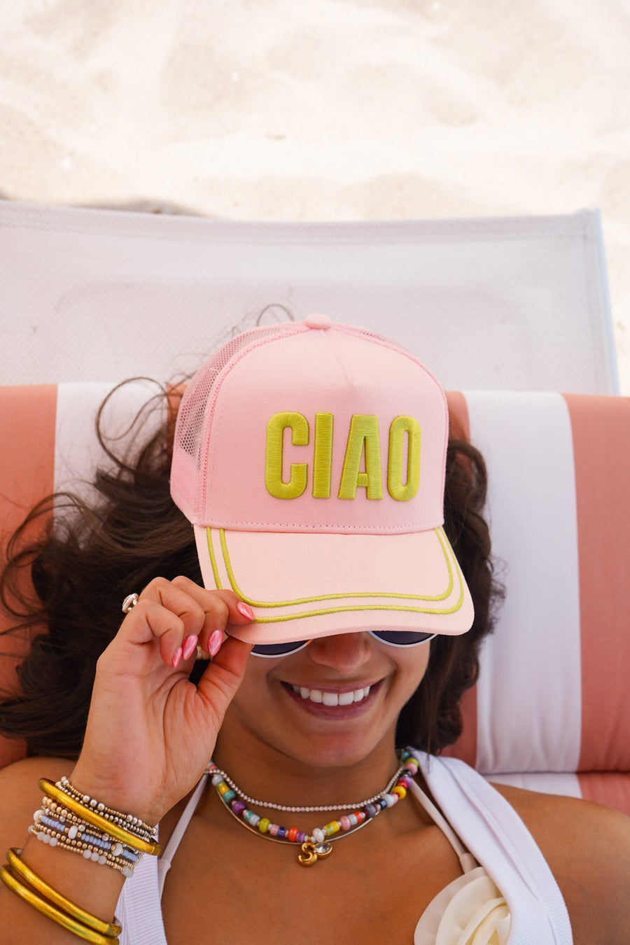 Ciao - Pink Canvas Trucker Hat KenzKustomz