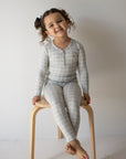 Bamboo Two Piece Pajamas | Foggy Grid forever french baby